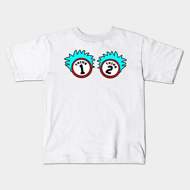 Thing 1 and Thing 2 Kids T-Shirt by JAFARSODIK